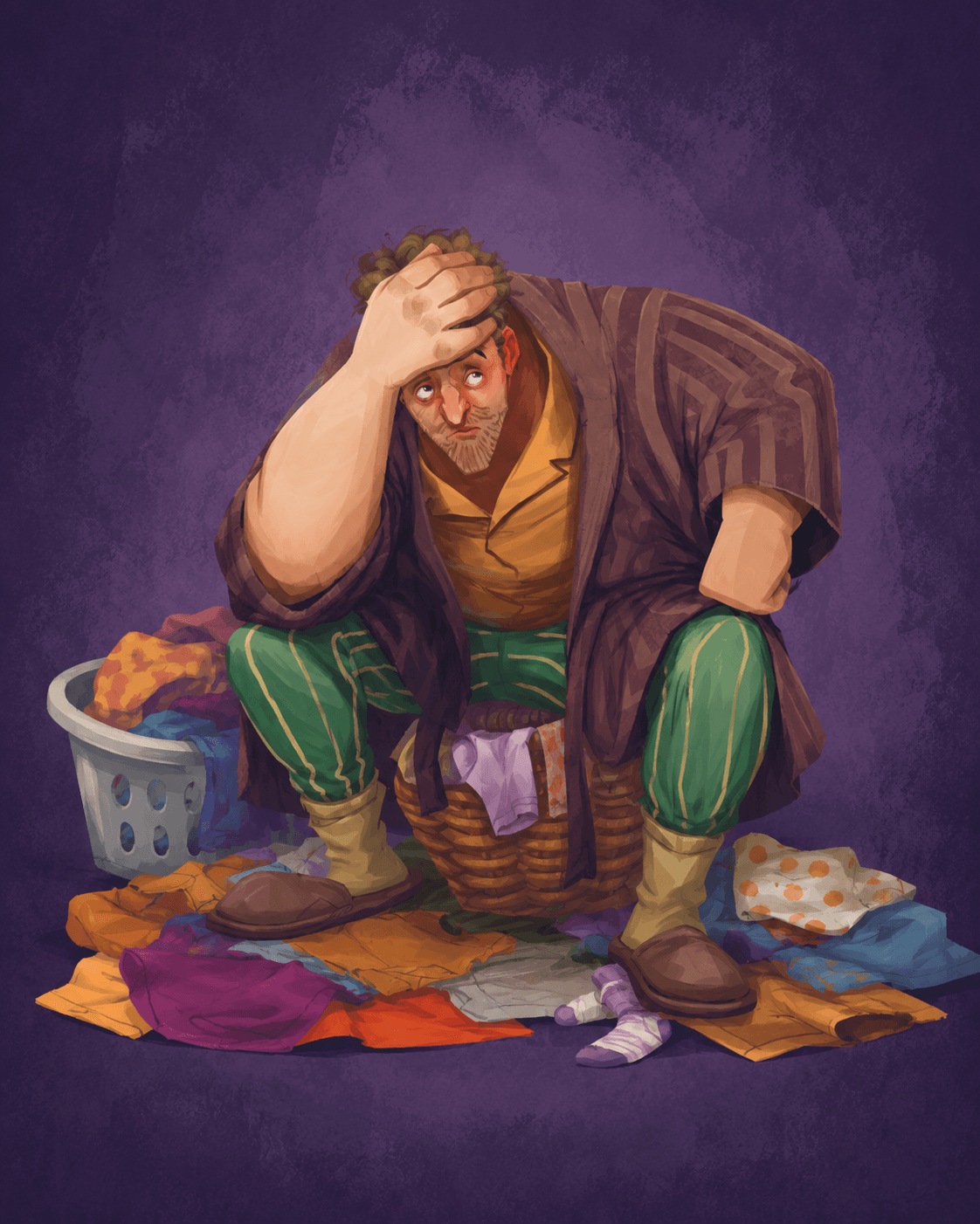 Lilly’s father sitting tired and overwhelmed