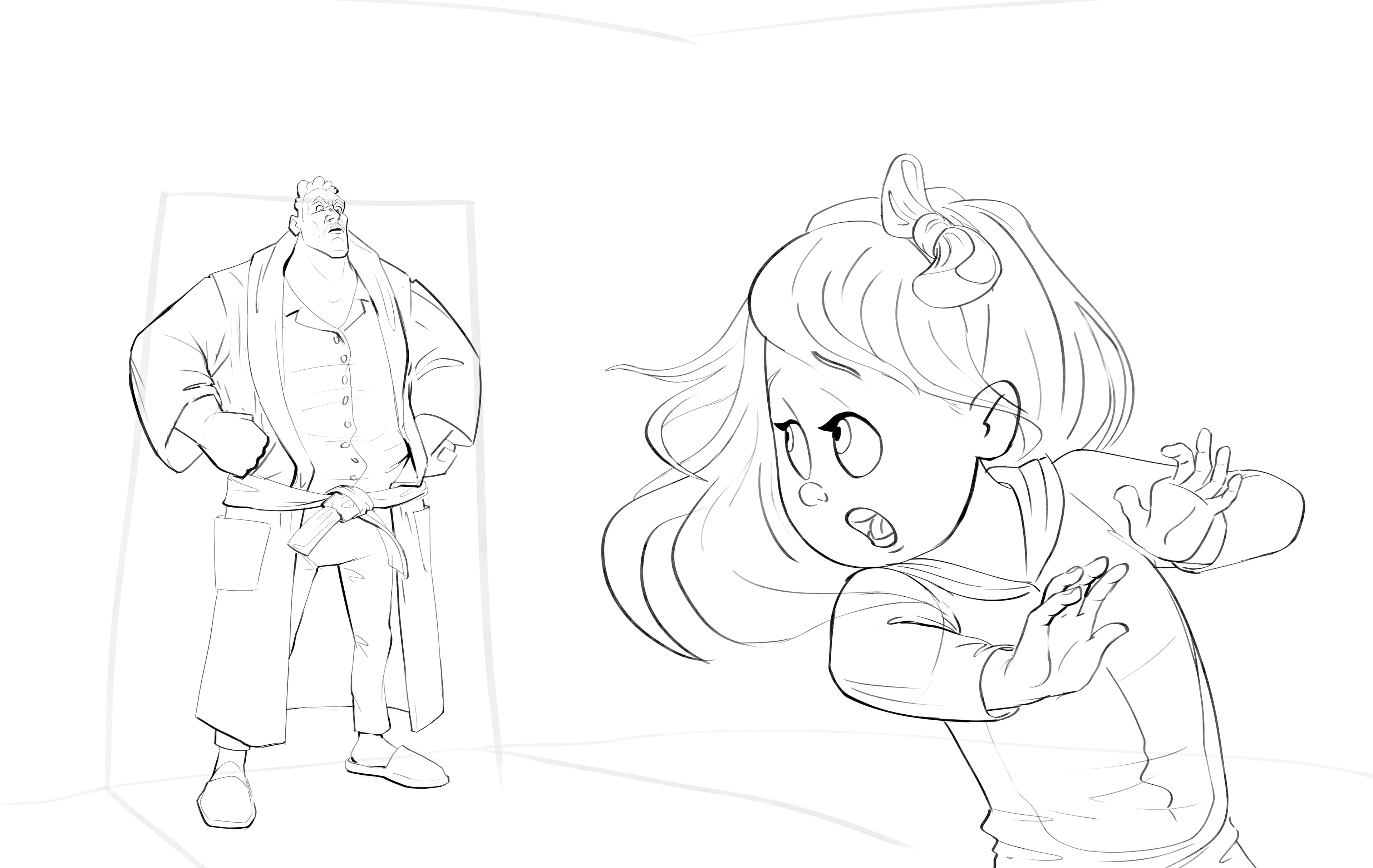 Line art of Lilly’s father