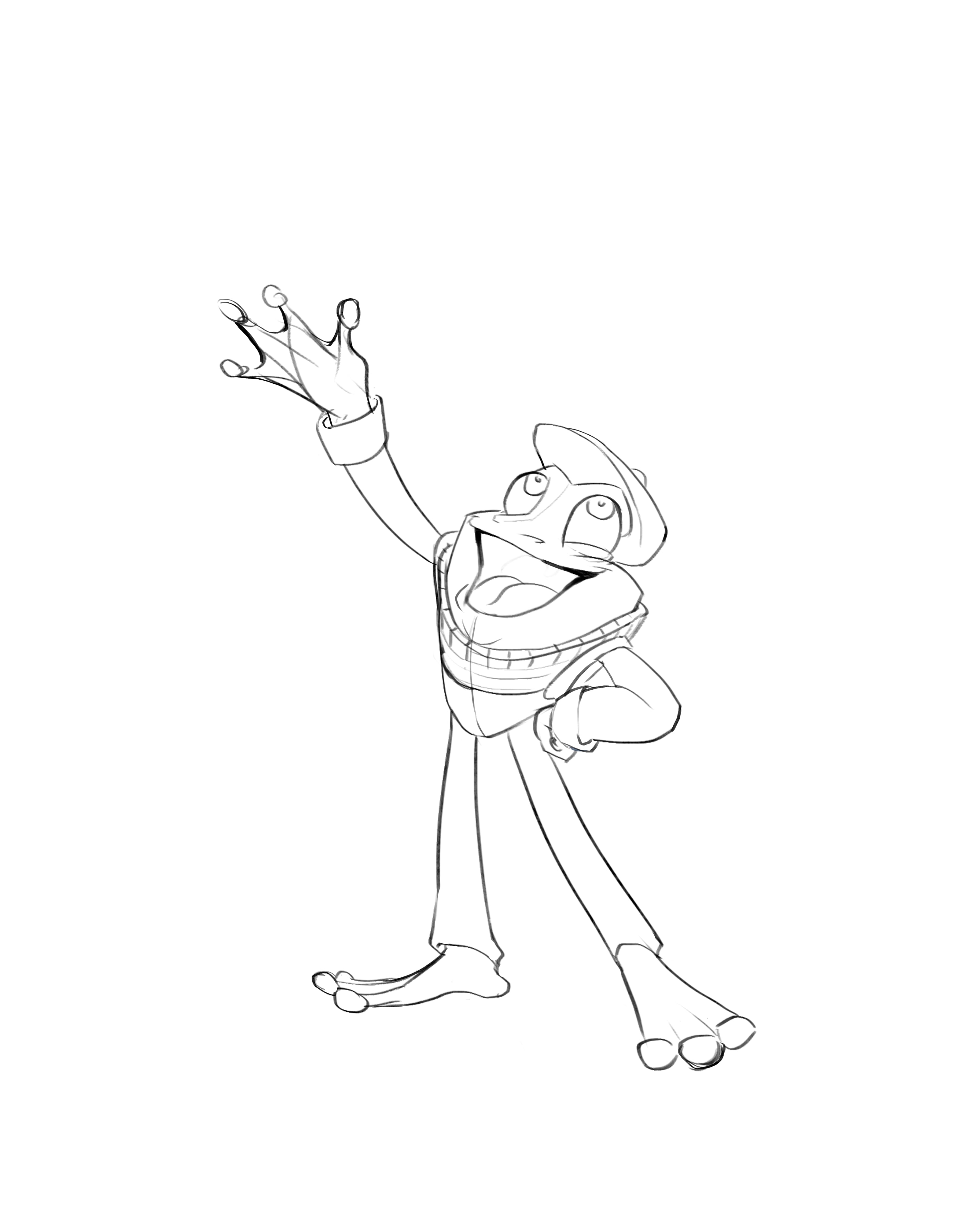 Line drawing exploring Tog’s character