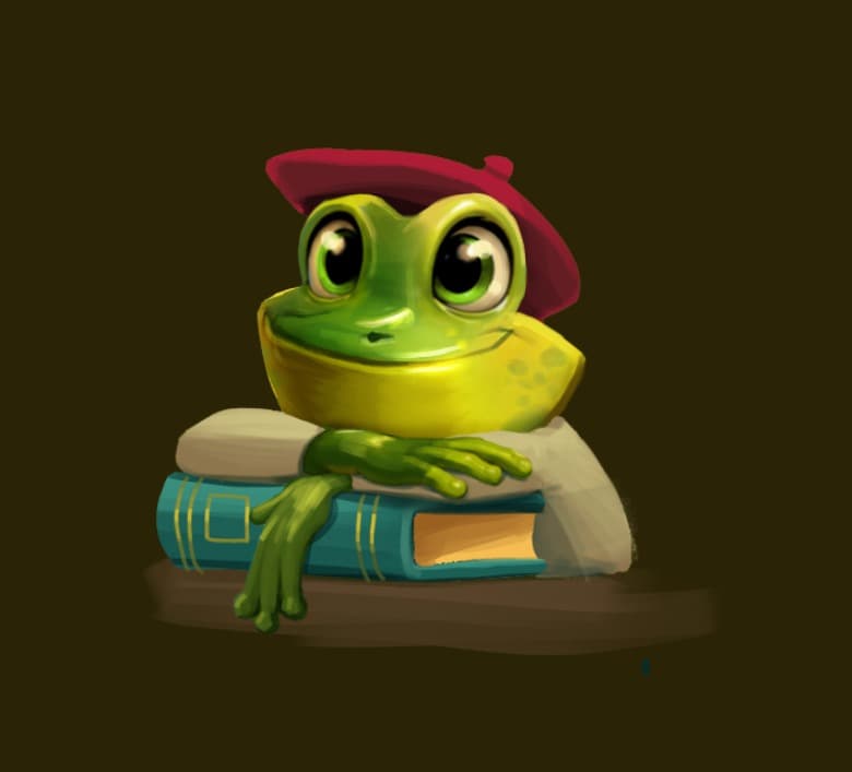 Tog resting on a book